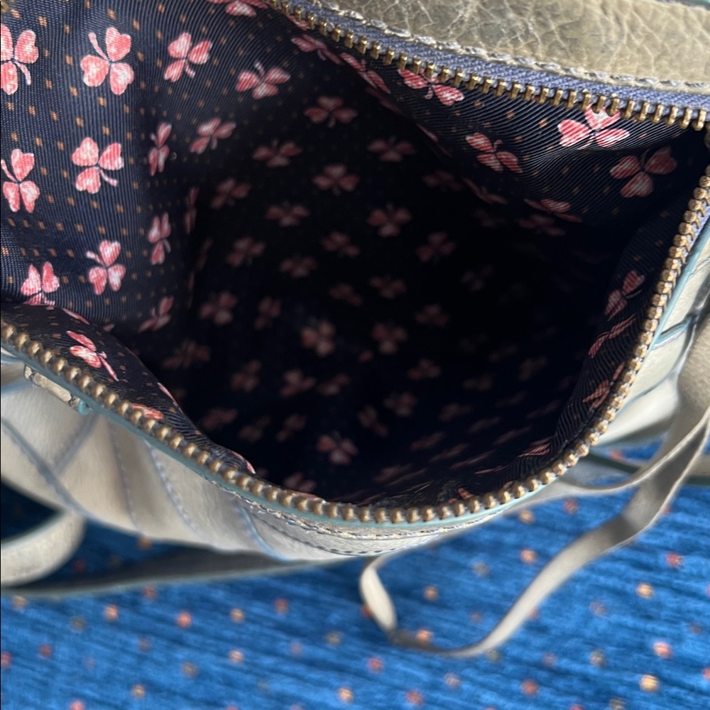 Lucky brand multiple pockets blue-Gray Leather Crossbody Bag - Picture 9 of 15